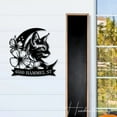thumbnail image 2 of Handmadetneonsign Custom Floral Moon Cat Home Number Metal Sign, Floral Moon Cat Address Metal Sign, 2 of 5