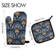 thumbnail image 2 of Yayeee Oven Mitts and Pot Holder Set of 2 Heat Resistant Kitchen Gloves Baking Hot Pad, Blue Elegant Geometric, 2 of 5