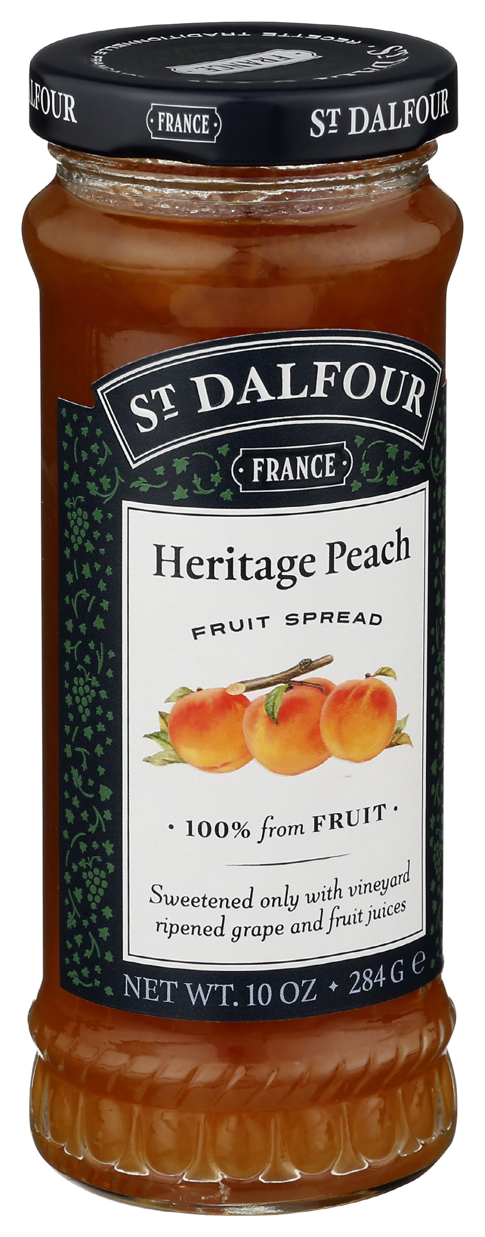 Pack of 6, St Dalfour Heritage Peach Fruit Spread, 10 oz
