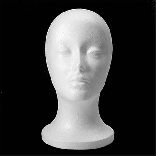NSUEJIE 3 Pack Female Styrofoam Mannequin Head - White Foam Head Portable  Foam Heads For Wigs Multipurpose Wigs Display Stand Sturdy Durable Easy To