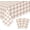 Beige Gingham, variant on 3 Pack Pink Gingham Tablecloths, 54 x 108 Inch Scalloped Party Table Covers