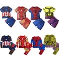 thumbnail image 2 of Niños Casual chándal verano manga corta Top + Pantalones dibujos animados niños superhéroe Cosplay disfraces niños Iron Man4T Tag-120 Gao Jinjia LED, 2 of 2