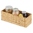 thumbnail image 4 of mDesign Woven Hyacinth Narrow Bathroom Toilet Tank Storage Basket, Natural/Tan, 4 of 7