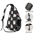 thumbnail image 3 of Sling Backpack,Halloween Cute Ghosts Pattern Sling Bag with Water Bottle Holder,Waterproof Sling Bag for Men/Women with Headphone Jack for Hiking,Travel, 3 of 6