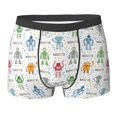 thumbnail image 6 of Men's Boxer Briefs, Colorful robot Soft Comfy Mens Underwear Boxer Briefs Breathable With Widen Waist, 6 of 7