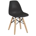 thumbnail image 5 of 2xhome Set of 4 Kids Size Plastic Toddler Chairs with Natural Wooden Dowel Legs, Black, 5 of 9