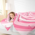 thumbnail image 4 of Homewish Kawaii Pink Cartoon Bedding Comforter Set for Kids, Romantic Love Heart Twin Comforter Sets, Fashion Polkadots Reversible Bedding Set, Luxury Bedroom Decor, 2pcs, 4 of 8