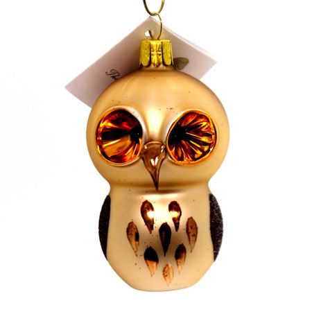 - Golden Bell Collection MCM OWL Glass Ornament Czech Retro 1950 An397