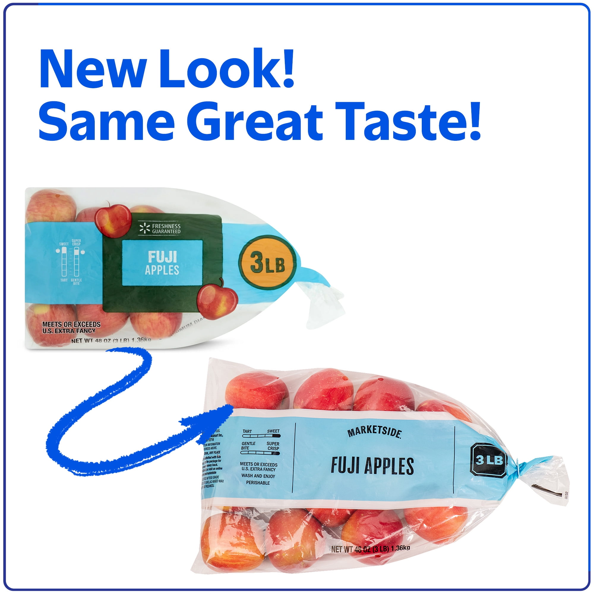Freshness Guaranteed Fuji Apples 3 lb Bag Juicy, sweet, spicy