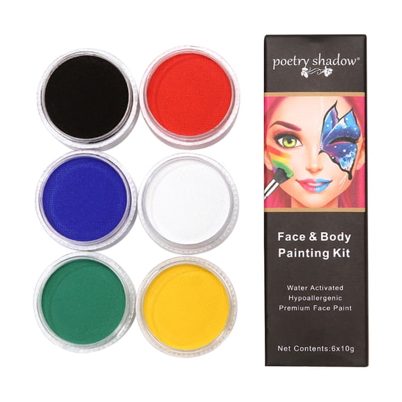 Amdohai Face & Body Paint Kit 6 Colors Makeup Painting Pigment Water Activated Paints Safe &