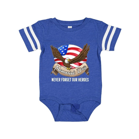 Inktastic Memorial Day- Never Forget Our Heroes- Bald Eagle Boys or Girls Baby Bodysuit