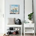 thumbnail image 2 of Bathroom Wall Art Blue Mason Jar Daisy Flower Modern Decor artwork Canvas Print Pictures For Gifts, Hanging in Office, Dining Room, Kitchen, Living Room, Bedroom, 2 of 6