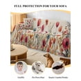 thumbnail image 4 of Pink Orange Teal Spring Floral Couch Cover for 2 Cushion Sofa, Watercolor Botanical Summer Flowers Washable Loveseat Sofa Covers Slipcover for Sectional Sofas L-Shaped, Couch Throw Cover 71"x118", 4 of 9