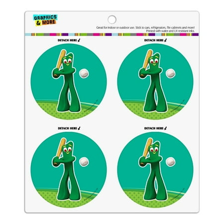 

Baseball Player Gumby Refrigerator Fridge Locker Vinyl Circle Magnet Set