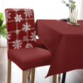 thumbnail image 3 of Merry Christmas Dining Chair Slipcover, Winter Snowflake Red Buffalo Plaid Stretch Covers Removable Parsons Protector for Kitchen Room Banquet Party, Set of 4 Snowflakesan8067, 3 of 6