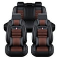 thumbnail image 3 of Maidao Car Seat Covers Leather Set for Volvo for V50 2004-2012 5 Seats Compatible Airbag Waterproof Front Rear Cushion Protector with Pillow Black and Coffee, 3 of 7
