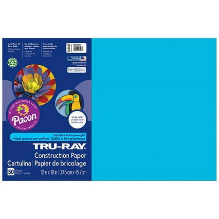 UPC: 0194629037445 | Pacon PAC103401-3 12 x 18 in. Tru Ray Atomic Blue Fade Resistant Construction Paper – Pack of 3