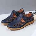 thumbnail image 6 of EliteGoogv Womens Flat Sandals Closed Toe Adjustable Strap Summer Shoes For Women Casual Outdoor Walking Footwear Blue US:12.5, 6 of 9