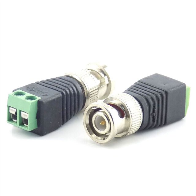 30 piezas de conector BNC macho de metal con terminal de tornillo de CC Balun de vídeo UTP para cámara de vigilancia CCTV