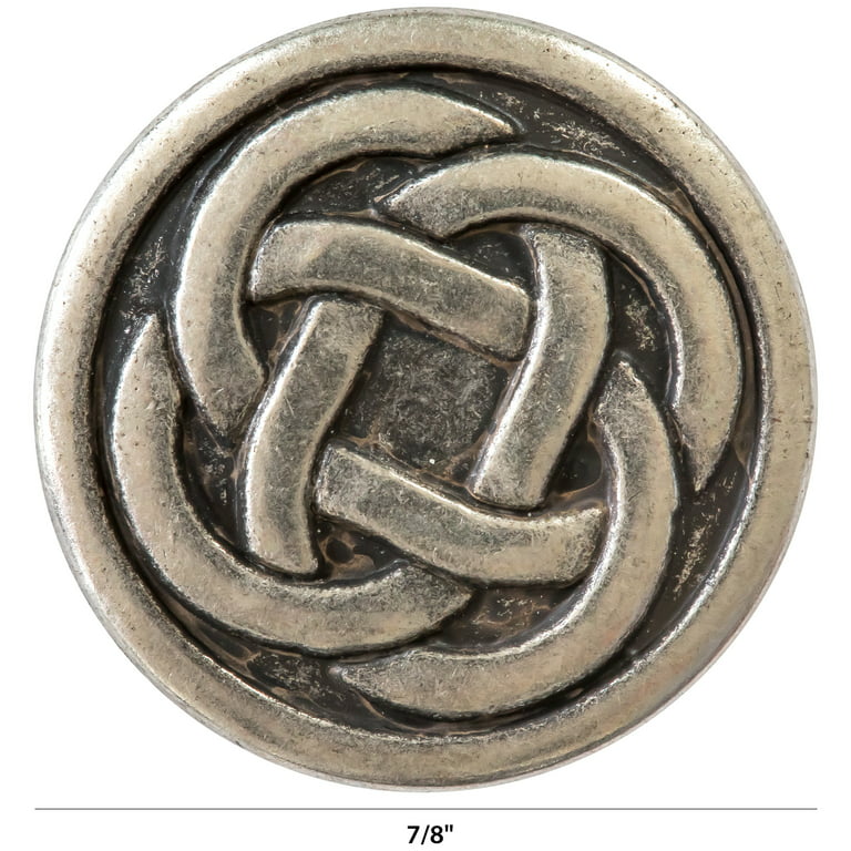 Dill Buttons Celtic Knot button with shank Antique Silver- Size: 18mm - The  Yarn Barn of San Antonio