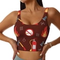 thumbnail image 3 of Goofa Fire Extinguisher Printed Sports Bras for Women, High Impact Running Bra Workout Crop Tank Tops Longline Sports Bra Push up-XX-Large, 3 of 9