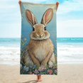 thumbnail image 3 of ZFLMY Rabbit Flowers Beatrix Potter Print Ultra-Soft Microfiber Beach Towel for Bathroom Yoga Camping Hiking Oversize 55.1x27.6 55.1x27.6in, 3 of 7