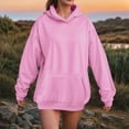 thumbnail image 2 of Kaprioy Womens Oversized Hoodies Fleece Hooded Sweatshirts Casual Comfy Tops 2025 Fall Fashion Clothes with Pockets Pink, L, 2 of 5
