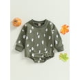 thumbnail image 2 of Bagilaanoe Newborn Baby Girls Halloween Romper Sweatshirt Long Sleeve Bodysuit Print Pullover 3M 6M 12M 18M 24M Infant Casual Tee Tops, 2 of 7