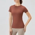 thumbnail image 5 of Patlollav Womens Exercises Breathable Running Yoga Sports Round-Neck Short Sleeve Blouse, 5 of 6