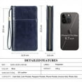 thumbnail image 7 of Contact's Leather Passport  Holder for Man & Woman  RFID Blocking Fit up 4 Passports （Blue), 7 of 7