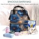 thumbnail image 5 of Easygdp Elegant Blue Gold Blooms para Bolsa de Bebé de Gran Capacidad con Múltiples Bolsillos, Bolsa de Pañales para Padres, Bolsa de Viaje Organizada y Elegante, 5 of 6