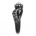 thumbnail image 3 of IP Light Black (IP Gun) Stainless Steel Ring with AAA Grade CZ in Clear for Women Clear Stone Color Style TK3448 Size 9, 3 of 3