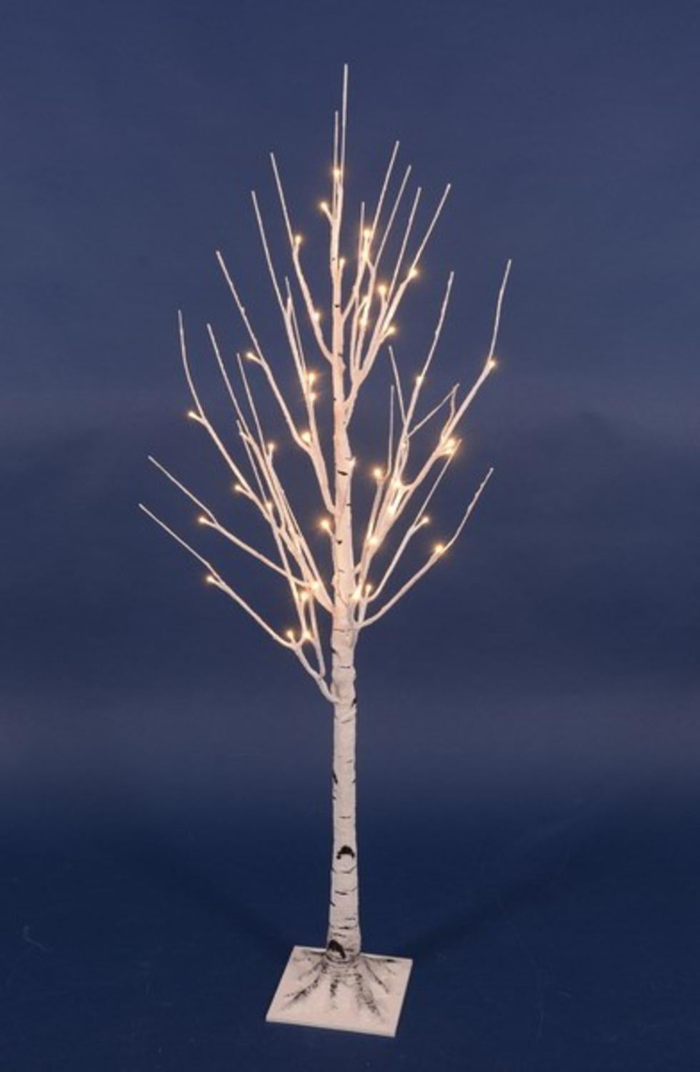 4 Pre Lit Warm White Led Lighted Christmas Twig White Birch Tree Outdoor Decoration