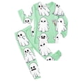 thumbnail image 4 of JCCXIN Baby Girls Pajamas Halloween Sleepwear Long Sleeve Crew Neck Top And Pants 2 PC Sleep Set Ghost Graphic Soft Fall Winter Casual Daily Homewear Cozy Nightwear,Light Green,4-5 Years, 4 of 4