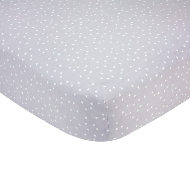 Carter's 100 Cotton Sateen Fitted Crib Sheet Grey Stars