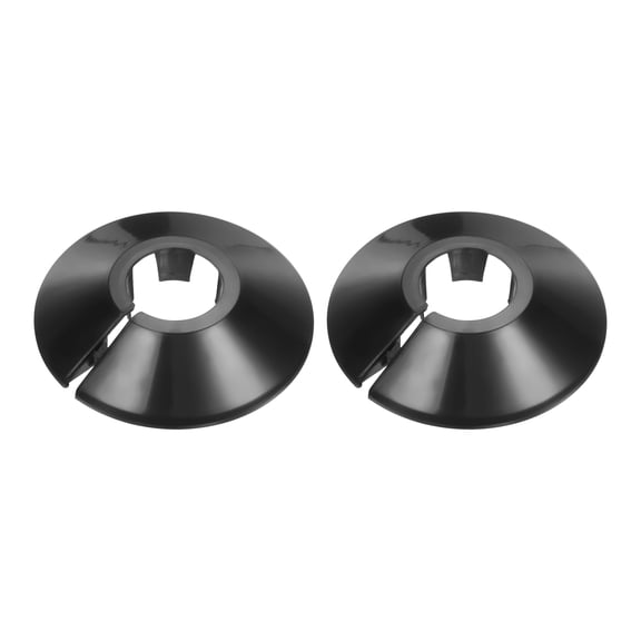 Uxcell 2 Pack Pipe Flange Cover Fit 22mm (0.87")Tube OD - Plastic Radiator Escutcheon Plate Round Wall Split Flange for Kitchen, Bathroom, Toilet Wall Pipe Tube Decoration, Black