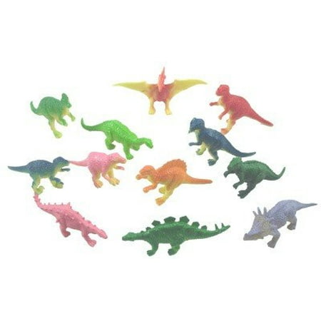 Party Figure - Mini vinyl DINOSAURS - 36 pc - Great party favors, stocking stuffers, cake decorations and more!all are mini figures, all are 2inch size By Rhode Island Novelty