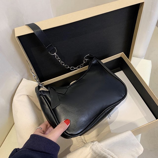 Bolsa Casual Ladies PU Leather Pure Color Vintage Shoulder Underarm Hobos Bag Tote JShteea Para Estrenar