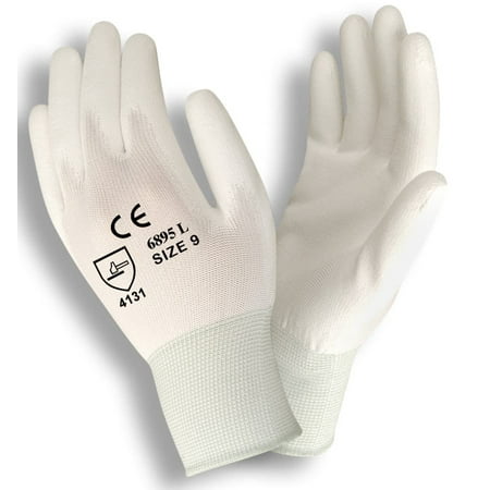 

12-Pack of Cordova 6895CS Standard Work Gloves 13-Gauge White Nylon Shell White Polyurethane Palm Coating Small