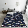 thumbnail image 5 of Pofeuu Sardine Print Ultra-Soft Micro Fleece Blanket,for Bed Or Sofa,All Season Throw Blankets Flannel Blanket-40"x30", 5 of 7