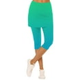 thumbnail image 7 of Pxiakgy Skirted Leggings for Women Capri Skorts Tennis High Waisted Leggings Athletic Tennis Skirt with Leggings Golf Pickleball Clothes Golf Skorts Capris Gym Yoga Legging with Skirts Mint Green M, 7 of 7