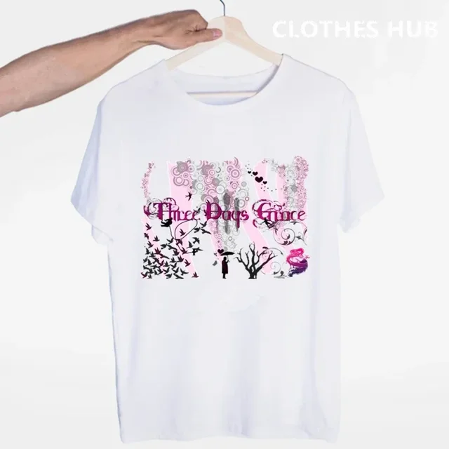 Camiseta Three Days Grace Music Band cuello redondo manga corta moda informal de verano camiseta Unisex para hombres y mujeres