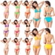 thumbnail image 1 of Traje de baño de dos piezas sexy para mujer, con cordones y abertura en color, 1 of 7