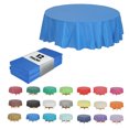 thumbnail image 3 of QUTETN 12pack Heavy Duty Round Plastic Table Cover  Premium Plastic Tablecloth  Disposable Table Covers Plastic Tablecloth, 3 of 6
