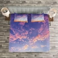 thumbnail image 3 of Ambesonne Navy and Blush Quilted Bedspread Set 3 Pcs, Ethereal Sky, Queen Size, Pink Violet Blue, 3 of 3