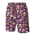 thumbnail image 4 of Balery music Skull record Guitar Traje de Baño Estilo Hawaiano para Hombre, Shorts de Secado Rápido con Bolsillos-Small, 4 of 6