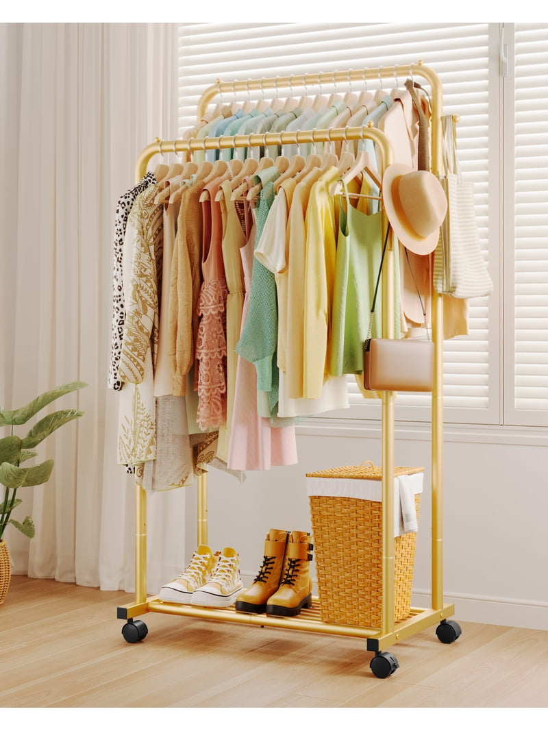 Wardorbe Rack Sakugi, Clothes Rack, Double-Rod Garment Rack, 32.7