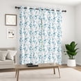 thumbnail image 6 of Lfeey Blackout Curtains for Bedroom 42"x63", Teal Floral, Thermal Insulated Light Blocking Grommet Drapes, Set of 2, 6 of 7