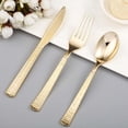 thumbnail image 6 of Balsa Circle 24 Pieces 7" Gold Hammered Design Plastic Forks Disposable Catering Tableware, 6 of 8