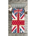 thumbnail image 3 of Ambesonne Shabby Flora Quilted Bedspread Set 2 Pcs, British Flag Floral, Twin Size, Multicolor, 3 of 3